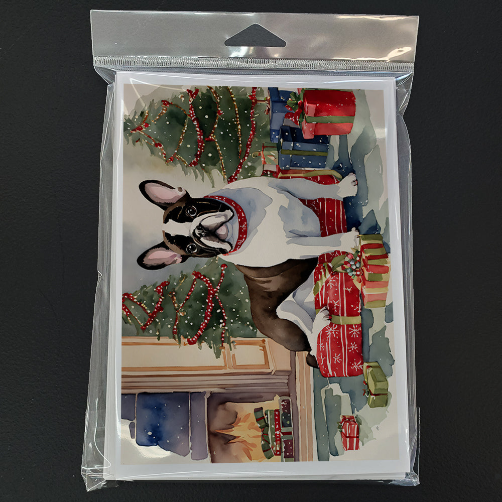 French Bulldog Christmas Greeting Cards Pack of 8 Blank Cards with Envelopes Whimsical A7 Size 5x7