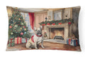 French Bulldog Christmas Decorative Throw Pillow 12x16 Indoor Outdoor Accent Cushion, Fabric Cover with Insert for Sofa, Bed, Porch & Living Room