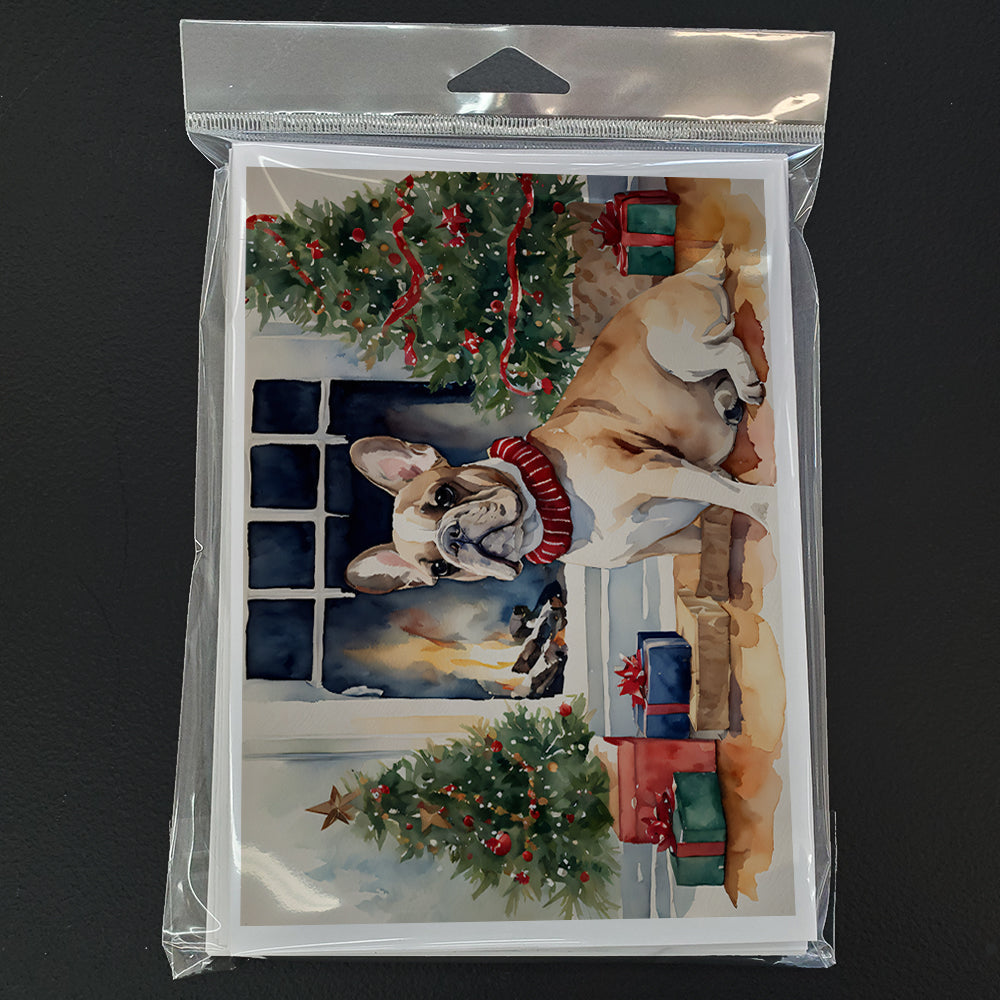 French Bulldog Christmas Greeting Cards Pack of 8 Blank Cards with Envelopes Whimsical A7 Size 5x7