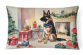 German Shepherd Christmas Decorative Throw Pillow 12x16 Indoor Outdoor Accent Cushion, Fabric Cover with Insert for Sofa, Bed, Porch & Living Room