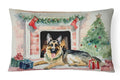 German Shepherd Christmas Decorative Throw Pillow 12x16 Indoor Outdoor Accent Cushion, Fabric Cover with Insert for Sofa, Bed, Porch & Living Room
