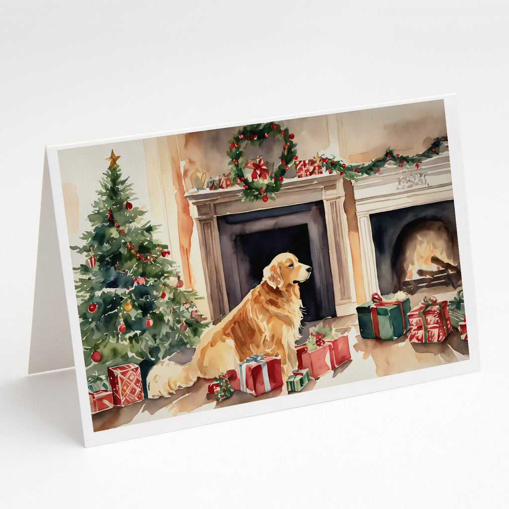 Golden Retriever Christmas Greeting Cards Pack of 8 Blank Cards with Envelopes Whimsical A7 Size 5x7