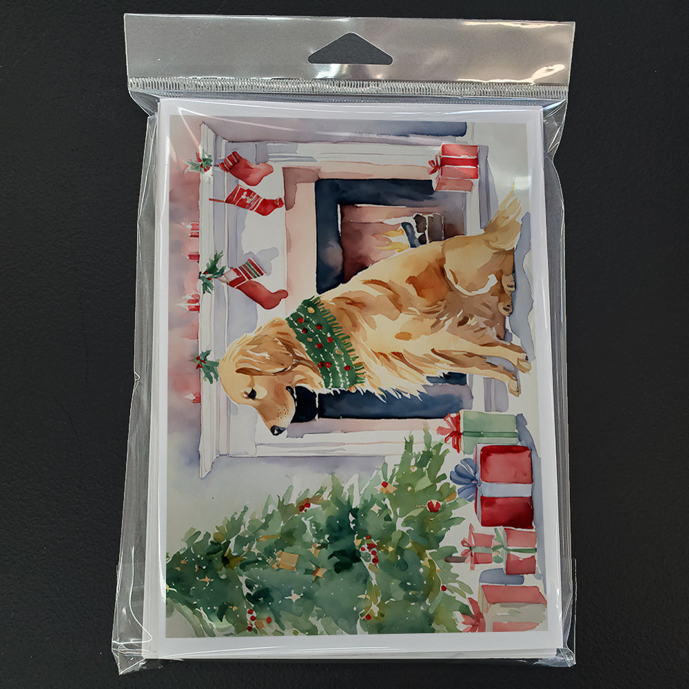 Golden Retriever Christmas Greeting Cards Pack of 8 Blank Cards with Envelopes Whimsical A7 Size 5x7