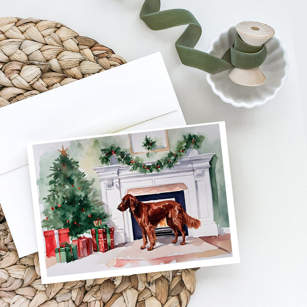 Irish Setter Christmas Greeting Cards Pack of 8 Blank Cards with Envelopes Whimsical A7 Size 5x7