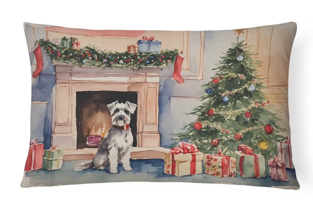 Schnauzer Christmas Decorative Throw Pillow 12x16 Indoor Outdoor Accent Cushion, Fabric Cover with Insert for Sofa, Bed, Porch & Living Room