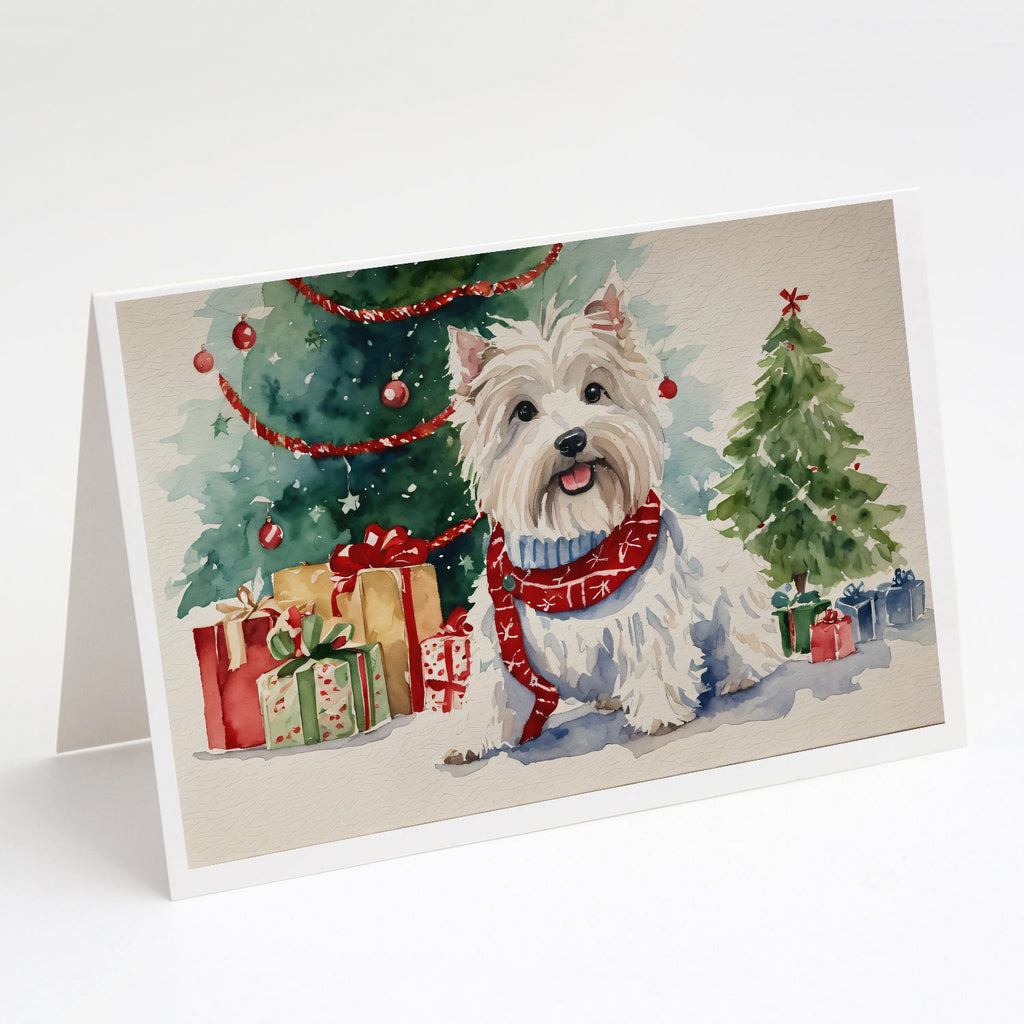 Westie Christmas Greeting Cards Pack of 8 Blank Cards with Envelopes Whimsical A7 Size 5x7