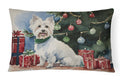 Westie Christmas Decorative Throw Pillow 12x16 Indoor Outdoor Accent Cushion, Fabric Cover with Insert for Sofa, Bed, Porch & Living Room