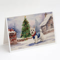 Westie Christmas Greeting Cards Pack of 8 Blank Cards with Envelopes Whimsical A7 Size 5x7