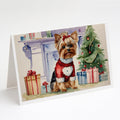 Yorkie Christmas Greeting Cards Pack of 8 Blank Cards with Envelopes Whimsical A7 Size 5x7