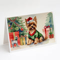 Yorkie Christmas Greeting Cards Pack of 8 Blank Cards with Envelopes Whimsical A7 Size 5x7
