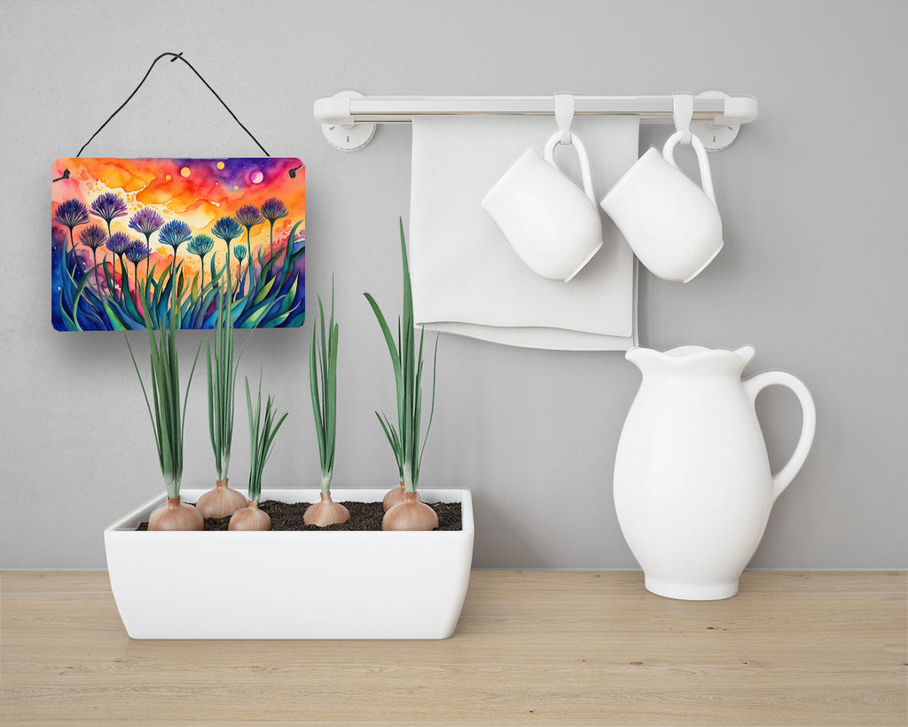 Agapanthus in Color Wall or Door Hanging Prints Aluminum Metal Sign Kitchen Wall Bar Bathroom Plaque Home Decor, 8HX12W, Multicolor