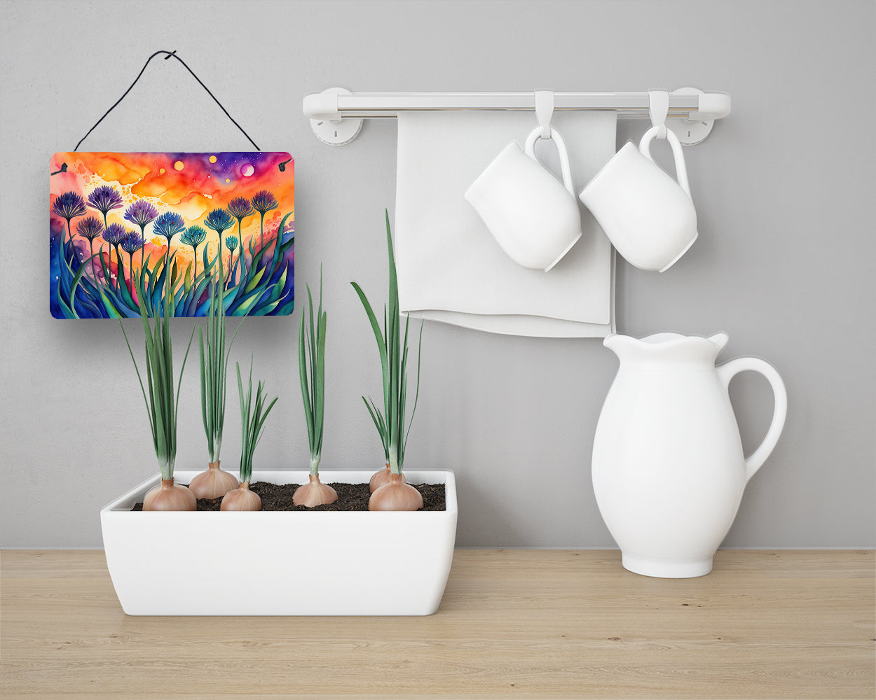 Agapanthus in Color Wall or Door Hanging Prints Aluminum Metal Sign Kitchen Wall Bar Bathroom Plaque Home Decor, 8HX12W, Multicolor