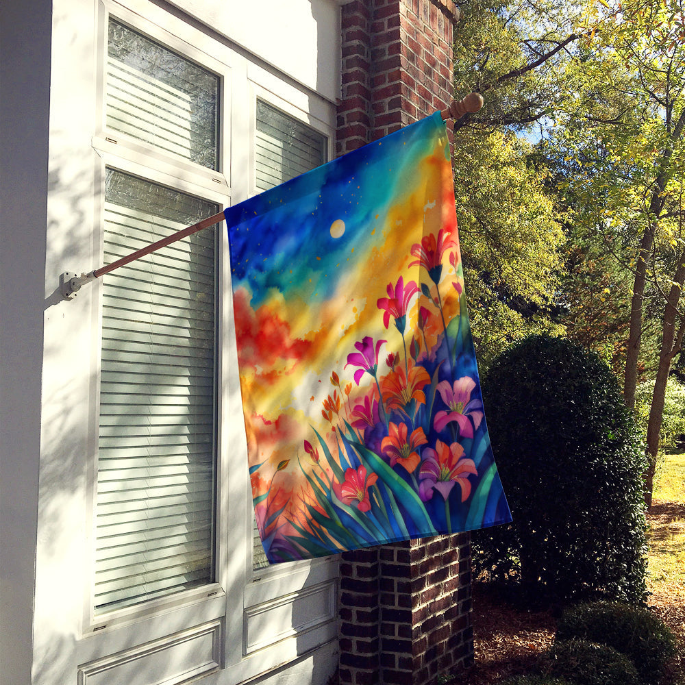 Alstroemerias in Color House Flag 28x40 Porch Sleeve Pole Decorative Outside Yard Banner Artwork Wall Hanging, Polyester