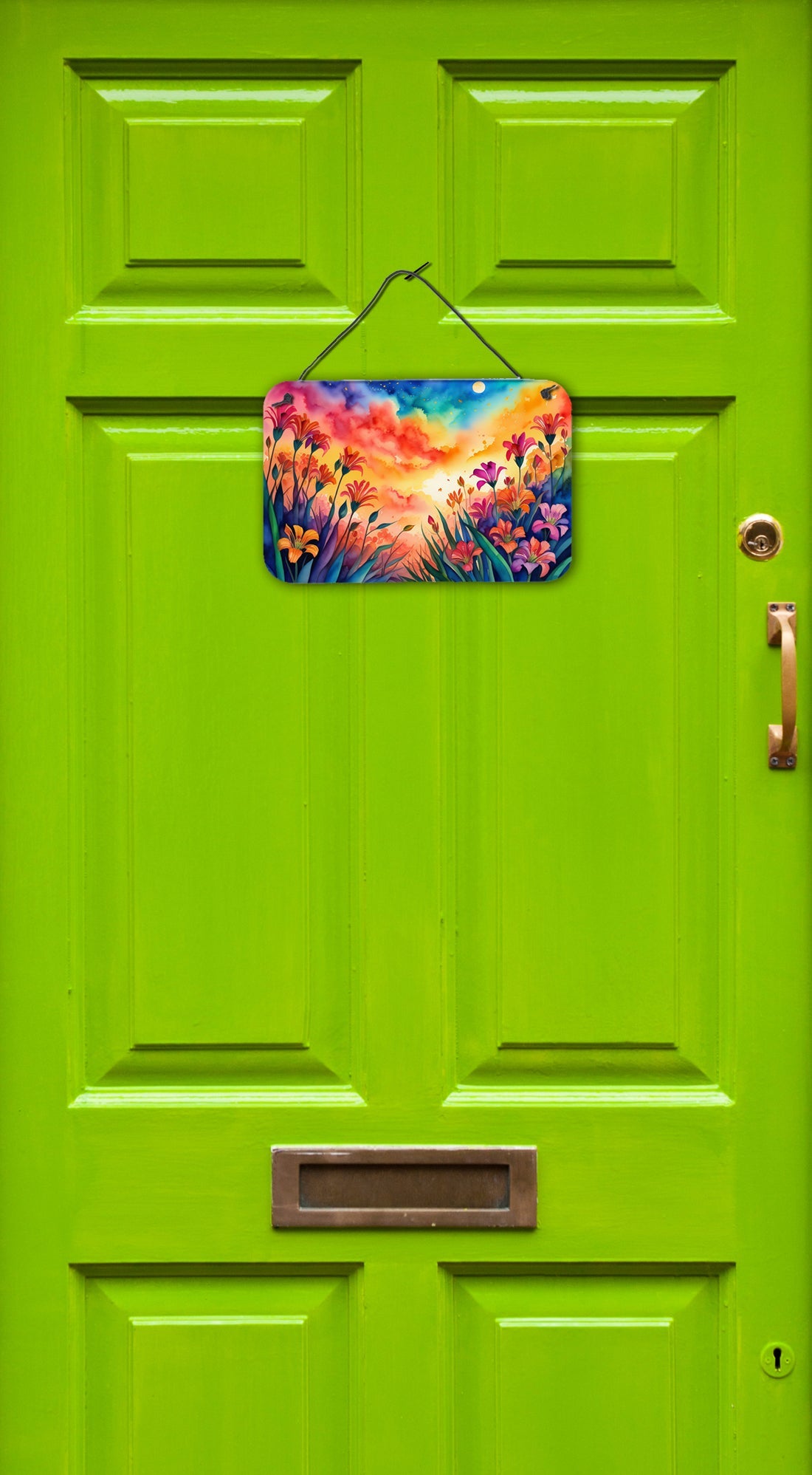Alstroemerias in Color Wall or Door Hanging Prints Aluminum Metal Sign Kitchen Wall Bar Bathroom Plaque Home Decor, 8HX12W, Multicolor