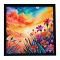Alstroemerias in Color Framed Metal Print Bathroom, Kitchen, Office, Home Decor Wall Art Ready to Hang, Square, 8X8