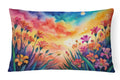 Alstroemerias in Color Decorative Throw Pillow 12x16 Indoor Outdoor Accent Cushion, Fabric Cover with Insert for Sofa, Bed, Porch & Living Room