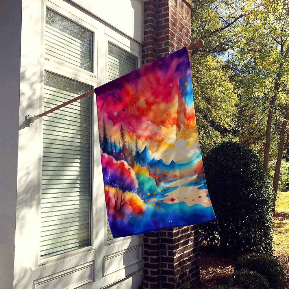 Amaranths in Color House Flag 28x40 Porch Sleeve Pole Decorative Outside Yard Banner Artwork Wall Hanging, Polyester