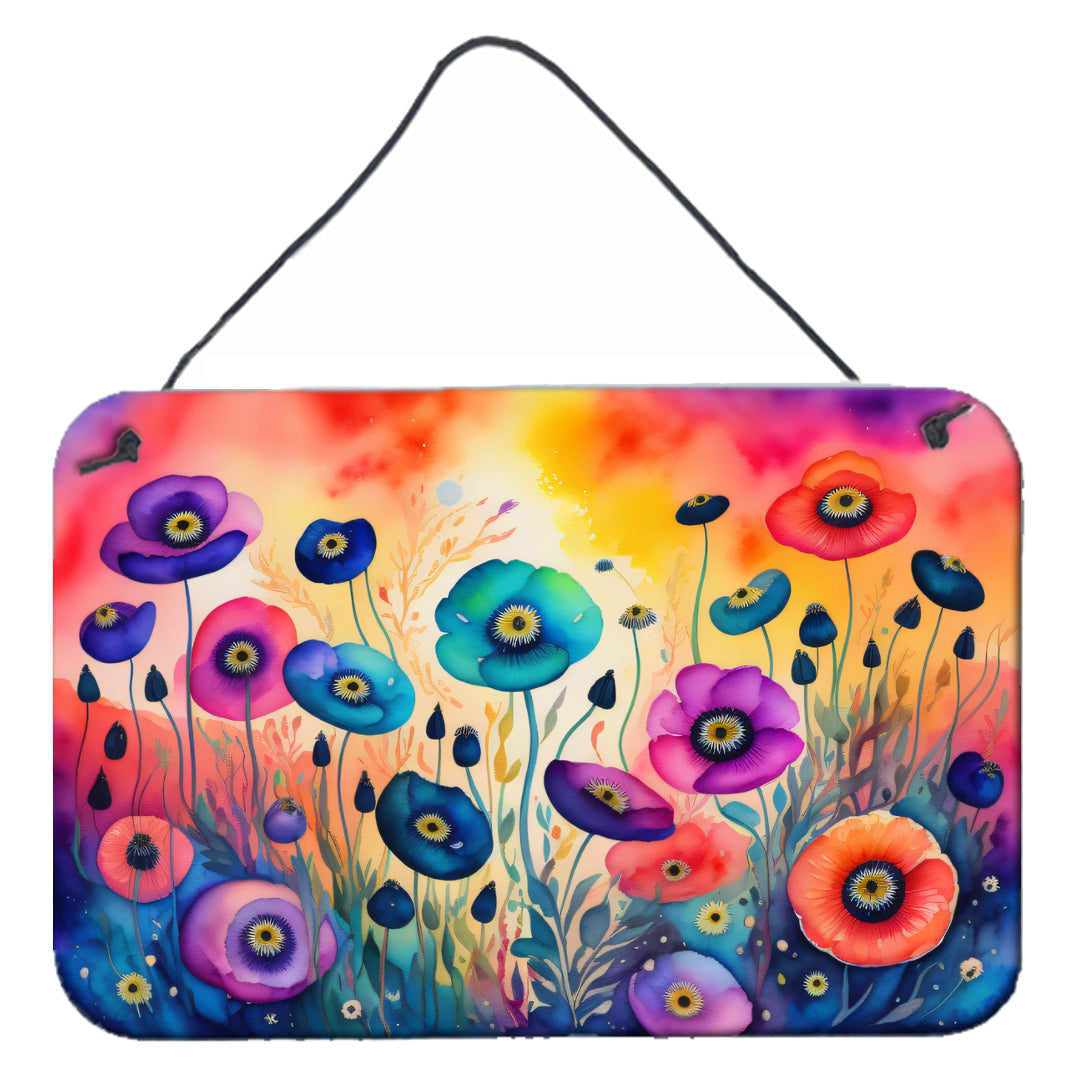 Anemones in Color Wall or Door Hanging Prints Aluminum Metal Sign Kitchen Wall Bar Bathroom Plaque Home Decor, 8HX12W, Multicolor