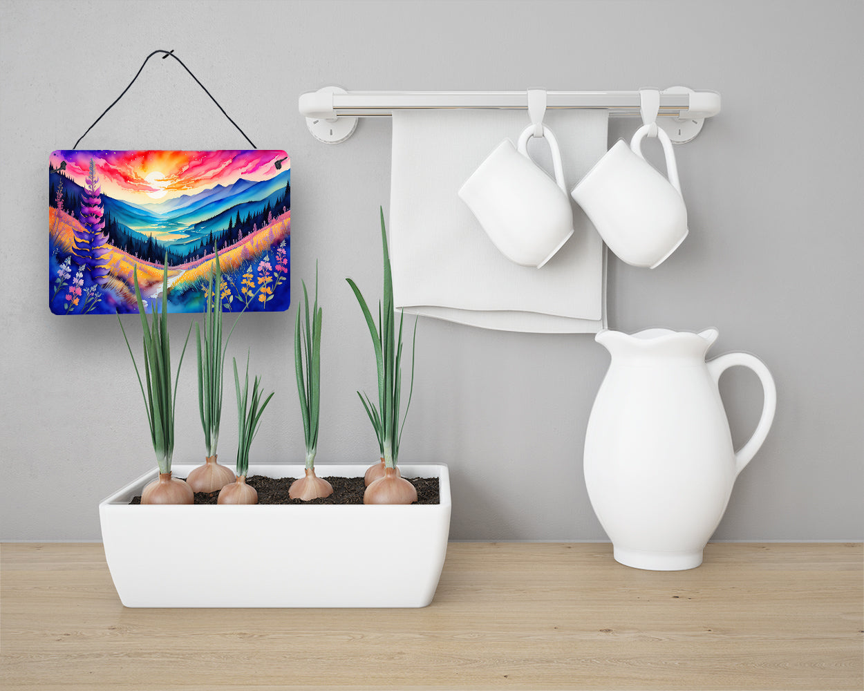 Annual Larkspur in Color Wall or Door Hanging Prints Aluminum Metal Sign Kitchen Wall Bar Bathroom Plaque Home Decor, 8HX12W, Multicolor