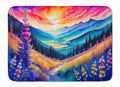 Annual Larkspur in Color Memory Foam Kitchen Mat Machine Washable Anti-Fatigue Cushion Comfort Bath or Kitchen Rug