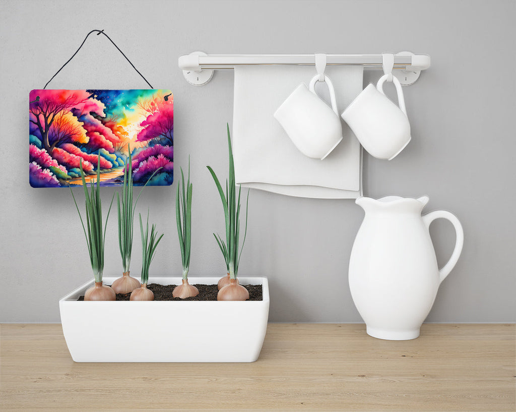 Azaleas in Color Wall or Door Hanging Prints Aluminum Metal Sign Kitchen Wall Bar Bathroom Plaque Home Decor, 8HX12W, Multicolor