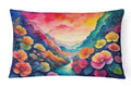 Begonias in Color Decorative Throw Pillow 12x16 Indoor Outdoor Accent Cushion, Fabric Cover with Insert for Sofa, Bed, Porch & Living Room
