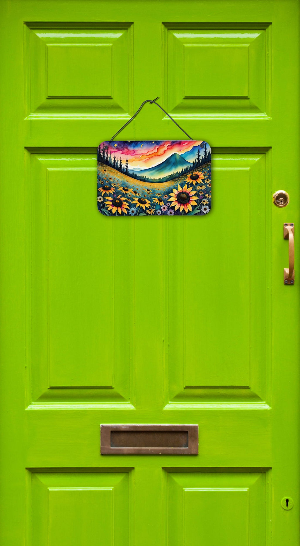 Black-eyed Susans in Color Wall or Door Hanging Prints Aluminum Metal Sign Kitchen Wall Bar Bathroom Plaque Home Decor, 8HX12W, Multicolor