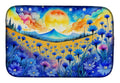 Blue Cornflowers in Color Dish Drying Mat Absorbent Dish Drying Mat Pad for Kitchen Counter Dish Drainer Mat for Countertop, 14 x 21", Multicolor