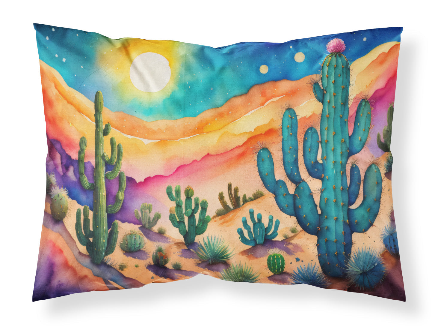 Cactus in Color Standard Pillowcase Lightweight Super Soft Easy Care Decorative Artwork Pillowcase, Standard
