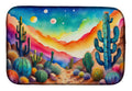 Cactus in Color Dish Drying Mat Absorbent Dish Drying Mat Pad for Kitchen Counter Dish Drainer Mat for Countertop, 14 x 21", Multicolor