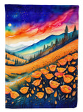 California Poppies in Color House Flag 28x40 Porch Sleeve Pole Decorative Outside Yard Banner Artwork Wall Hanging, Polyester