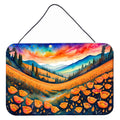 California Poppies in Color Wall or Door Hanging Prints Aluminum Metal Sign Kitchen Wall Bar Bathroom Plaque Home Decor, 8HX12W, Multicolor