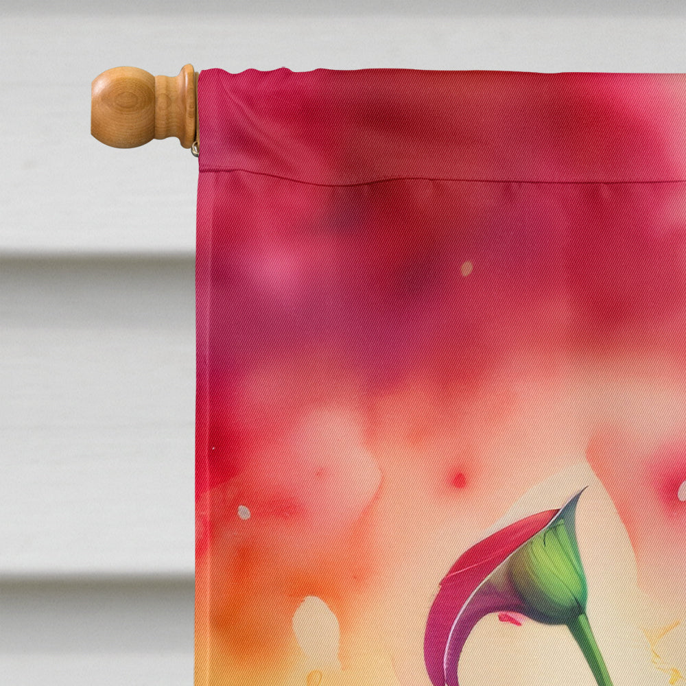 Calla Lilies in Color House Flag 28x40 Porch Sleeve Pole Decorative Outside Yard Banner Artwork Wall Hanging, Polyester