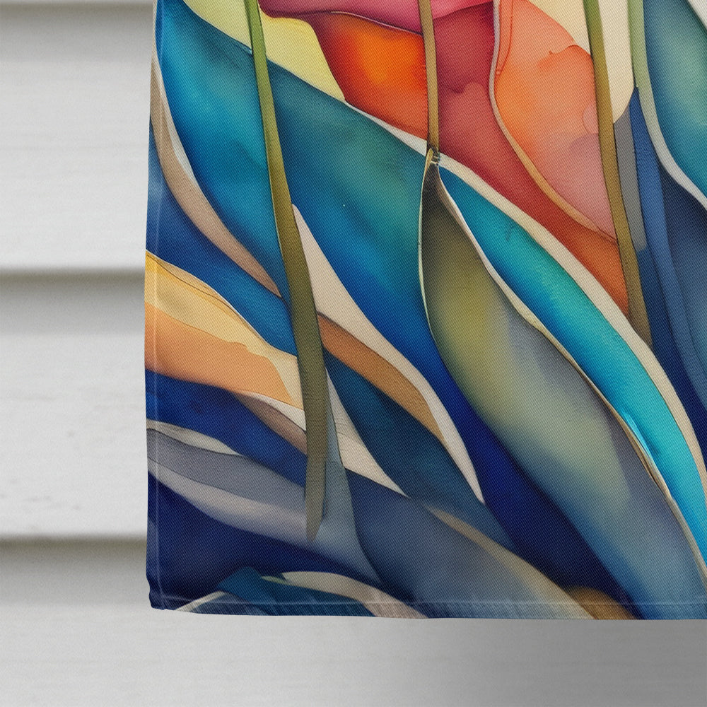 Calla Lilies in Color House Flag 28x40 Porch Sleeve Pole Decorative Outside Yard Banner Artwork Wall Hanging, Polyester