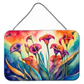 Calla Lilies in Color Wall or Door Hanging Prints Aluminum Metal Sign Kitchen Wall Bar Bathroom Plaque Home Decor, 8HX12W, Multicolor
