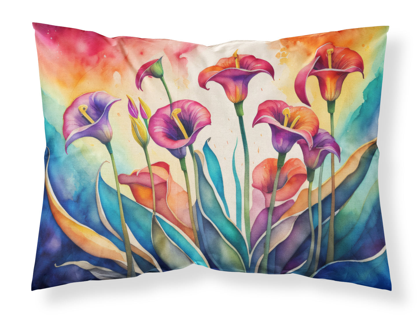 Calla Lilies in Color Standard Pillowcase Lightweight Super Soft Easy Care Decorative Artwork Pillowcase, Standard