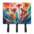 Calla Lilies in Color Leash or Key Holder Wall Hooks, Coat Rack Wall Mount, for Hanging Keys, Towels, Aprons, Leashes