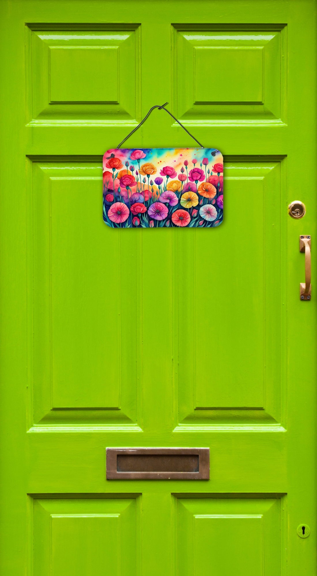 Carnations in Color Wall or Door Hanging Prints Aluminum Metal Sign Kitchen Wall Bar Bathroom Plaque Home Decor, 8HX12W, Multicolor