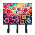 Carnations in Color Leash or Key Holder Wall Hooks, Coat Rack Wall Mount, for Hanging Keys, Towels, Aprons, Leashes