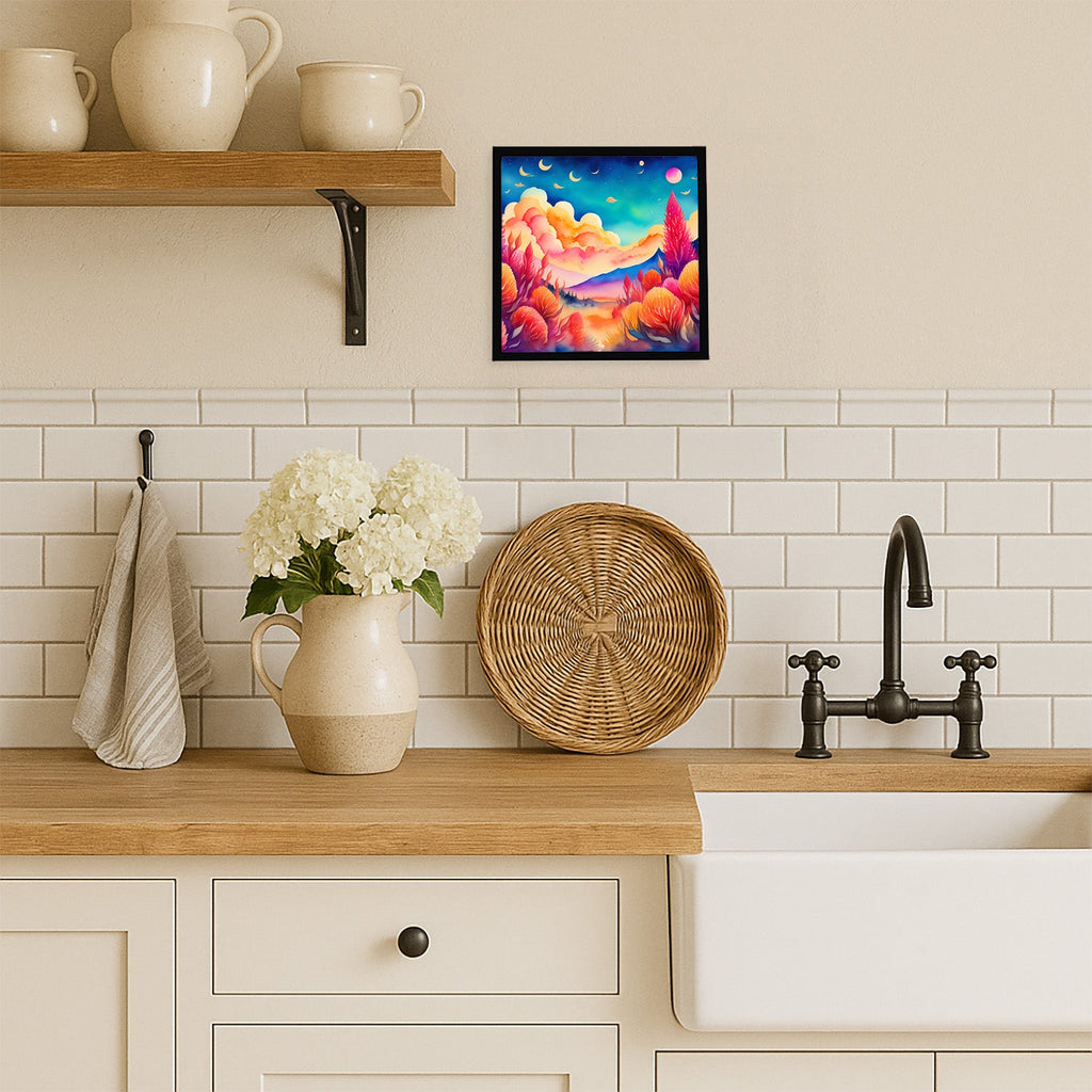 Celosia in Color Framed Metal Print Bathroom, Kitchen, Office, Home Decor Wall Art Ready to Hang, Square, 8X8
