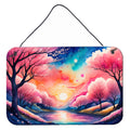 Cherry Blossom in Color Wall or Door Hanging Prints Aluminum Metal Sign Kitchen Wall Bar Bathroom Plaque Home Decor, 8HX12W, Multicolor