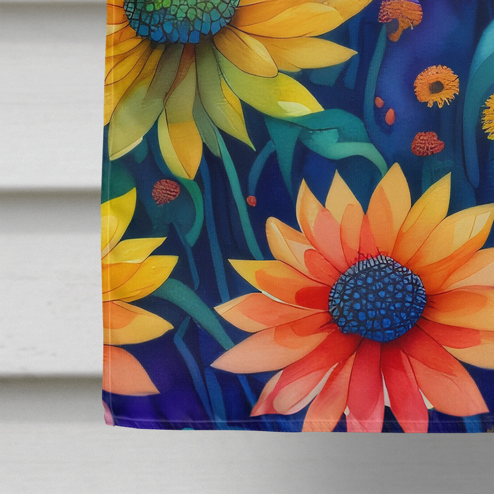Chrysanthemums in Color House Flag 28x40 Porch Sleeve Pole Decorative Outside Yard Banner Artwork Wall Hanging, Polyester