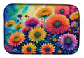 Chrysanthemums in Color Dish Drying Mat Absorbent Dish Drying Mat Pad for Kitchen Counter Dish Drainer Mat for Countertop, 14 x 21", Multicolor