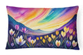 Crocus in Color Decorative Throw Pillow 12x16 Indoor Outdoor Accent Cushion, Fabric Cover with Insert for Sofa, Bed, Porch & Living Room