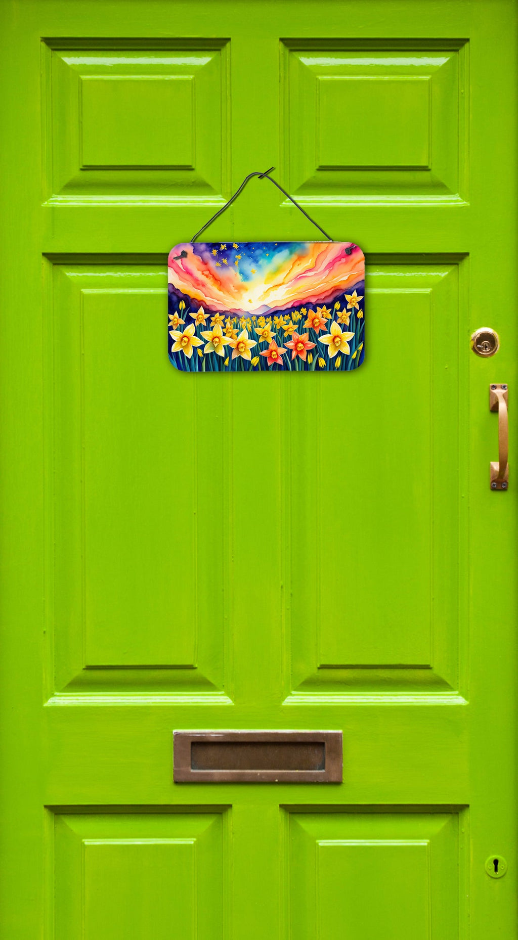 Daffodils in Color Wall or Door Hanging Prints Aluminum Metal Sign Kitchen Wall Bar Bathroom Plaque Home Decor, 8HX12W, Multicolor