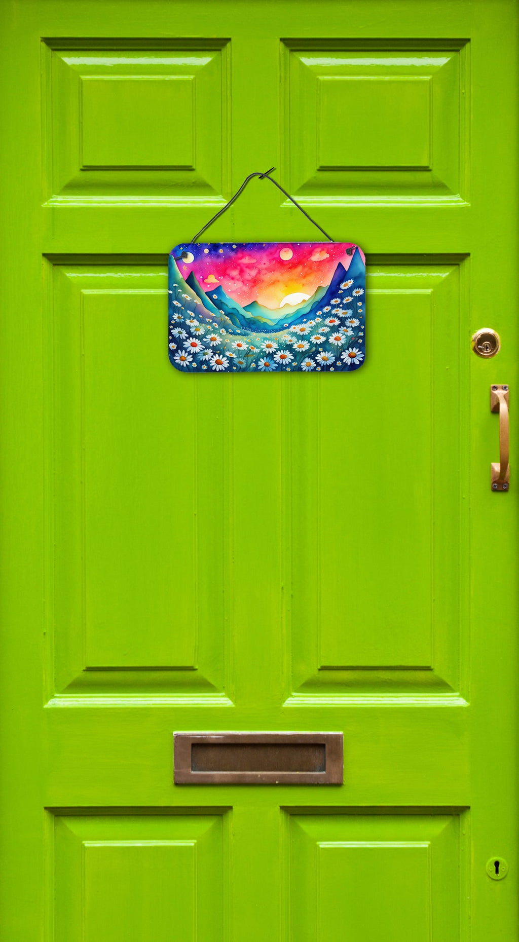 Daisies in Color Wall or Door Hanging Prints Aluminum Metal Sign Kitchen Wall Bar Bathroom Plaque Home Decor, 8HX12W, Multicolor