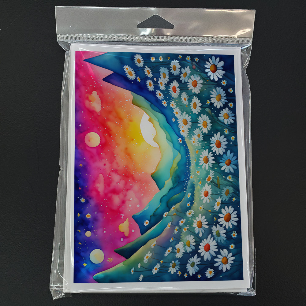 Daisies in Color Greeting Cards Pack of 8 Blank Cards with Envelopes Whimsical A7 Size 5x7