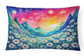 Daisies in Color Decorative Throw Pillow 12x16 Indoor Outdoor Accent Cushion, Fabric Cover with Insert for Sofa, Bed, Porch & Living Room