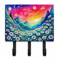 Daisies in Color Leash or Key Holder Wall Hooks, Coat Rack Wall Mount, for Hanging Keys, Towels, Aprons, Leashes