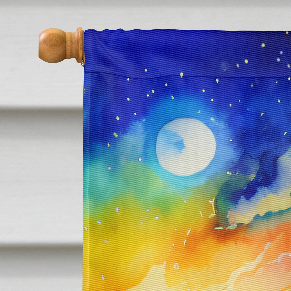 Delphinium in Color House Flag 28x40 Porch Sleeve Pole Decorative Outside Yard Banner Artwork Wall Hanging, Polyester